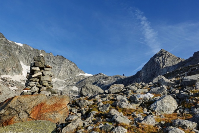 Die Schwarzensteinhütte schon im Blickfeld