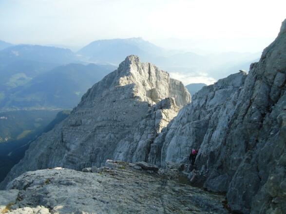 Blick von der Mittelspitze zum Hocheck