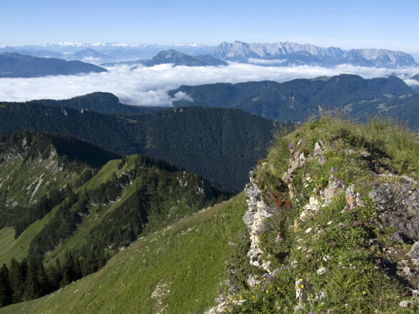 ... und auch das Kaisergebirge zeigt sich.