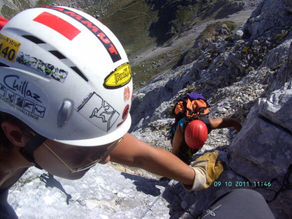Die letzten Meter im Klettersteig...
