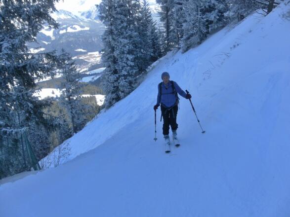 steiler Quergang zur "Brücke"