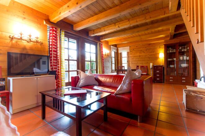Gartenchalet Wohnzimmer