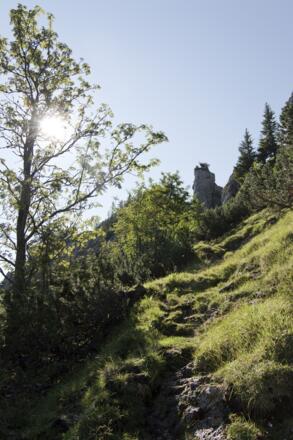 Beim Aufstieg zum Zahn