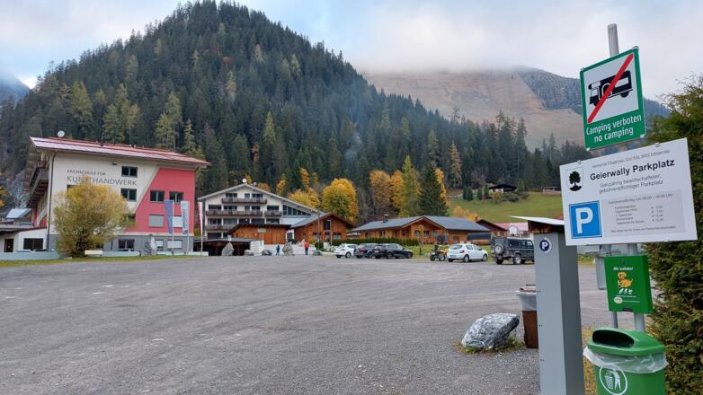 Startpunkt ist der Geierwally-Parkplatz