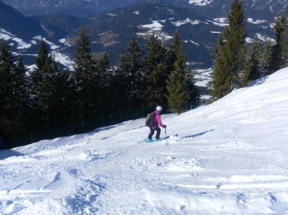 Einfahrt in die steilen Schneisen