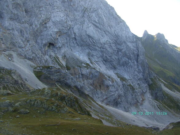 Die Nordwand beim Abstieg...