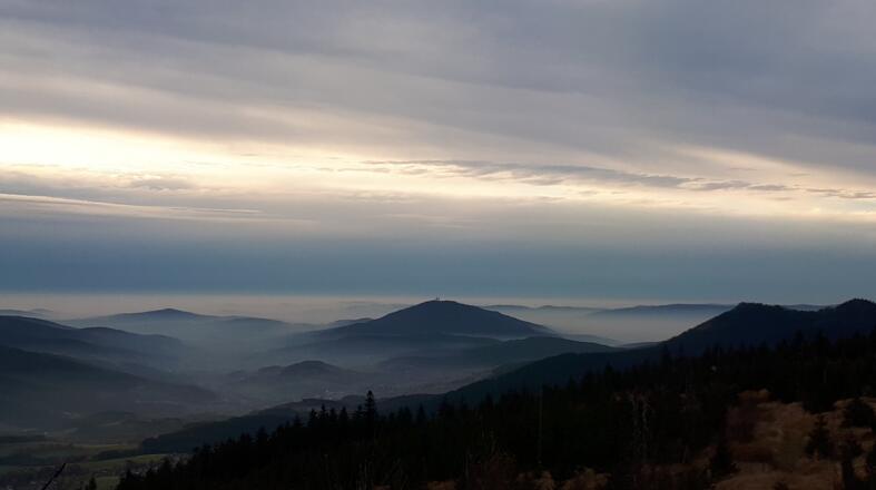 Aussicht vom Naturkino bei Sonnenuntergang