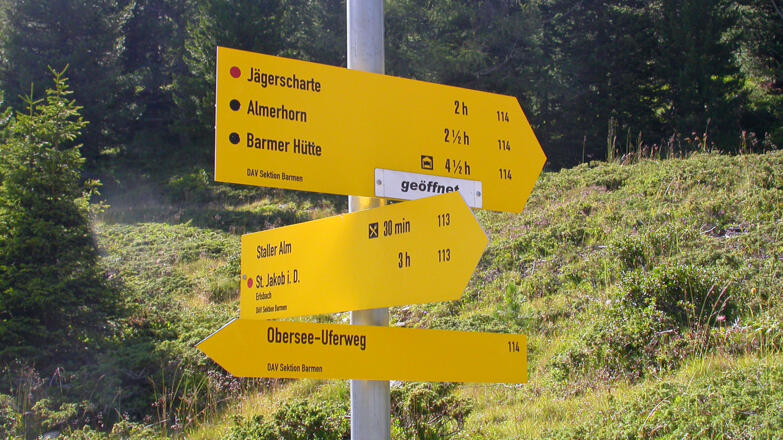 Der Wegweiser zeigt den Weg.