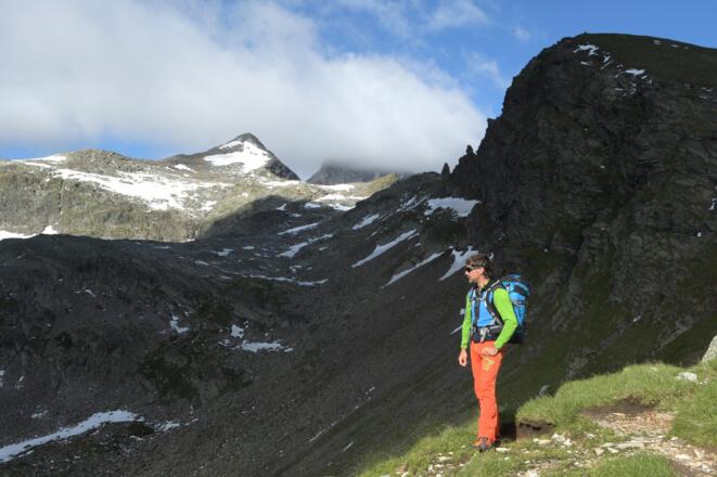 Pflerscher Scharte, Blick auf Hohen Zahn