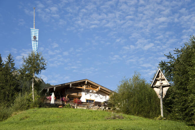 Die Kolbenalm beim Aufstieg
