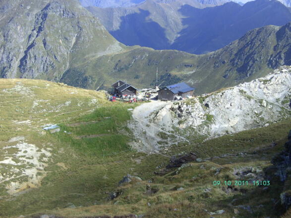 Die Hütte beim Absteigen...