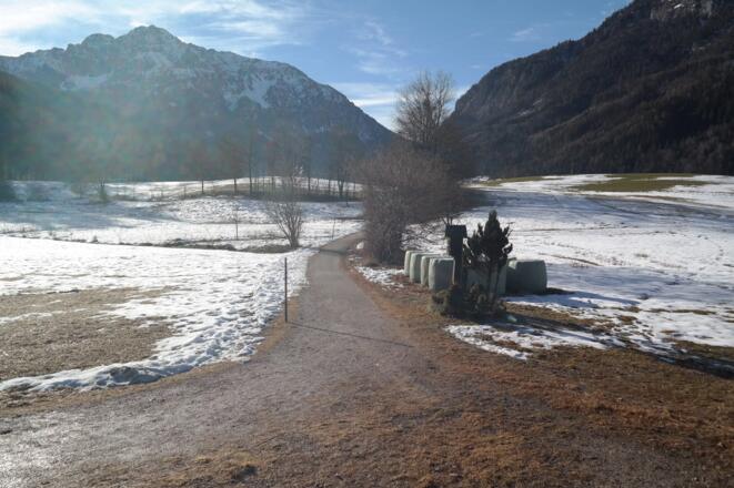Ein vorläufig letzter Blick zum Bosruck, bevor wir den Wald betreten.