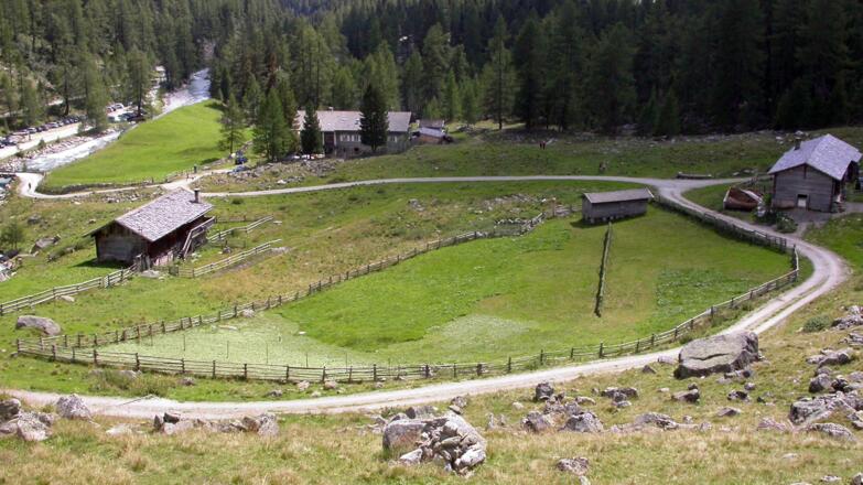 Bald wieder unten; eine Einkehr im Alpengasthof Patscher Alm ist empfehlenswert
