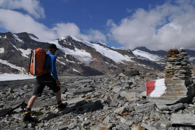 Abstieg zum Hochwildehaus, Blick auf Schalfkogel