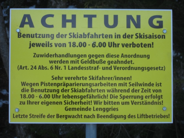 Pistensperrungen sind nur in der Zeit konkreter Gefahrenlage möglich, nicht während der gesamten Nacht.