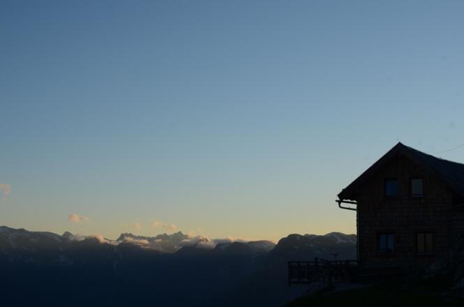 Abend an der Werfener Hütte mit dem Hagengebirge