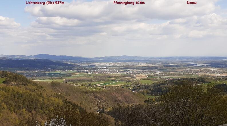 Panoramablick Richtung Linz (Osten) vom Bergfried