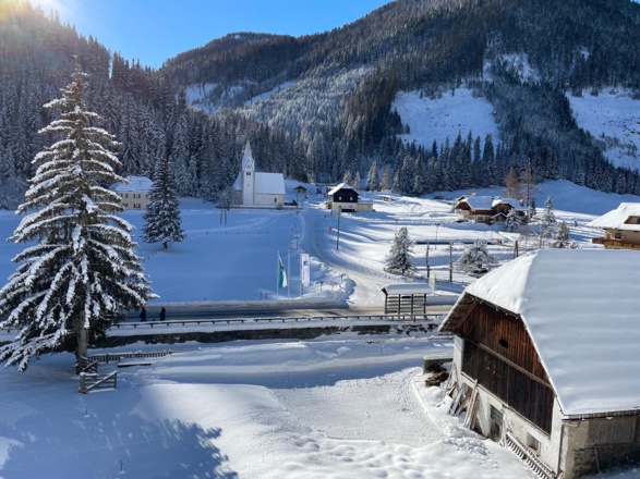 Blick vom Start zurück auf Innerkrems