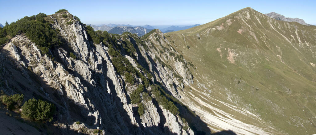 Rückblick von der Fleischbank über den Verbindungsgrat zum Schönalmjoch