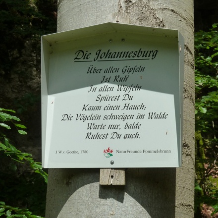 Gedenktafel (J .W .Goethe) bei der "Johannesburg"