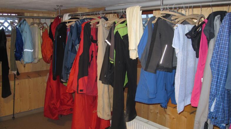 Trockenraum der Freiburger Hütte - heute sehr gefragt