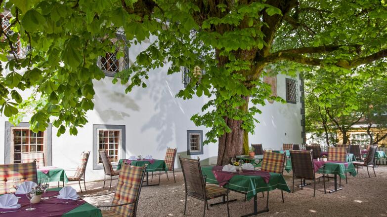 Der Gastgarten beim Landhotel Agathawirt
