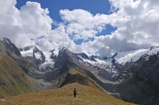 Hohe Mut: Blick auf Gaisberg- (links) und Rotmoostal (rechts)
