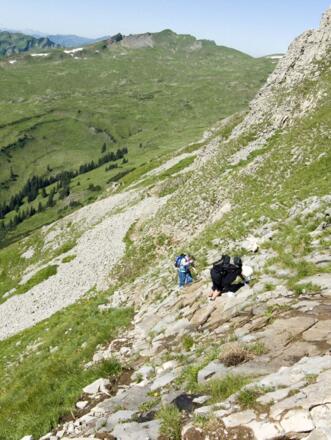 Ausgesetzter Abstieg am Eugen-Köhler-Weg