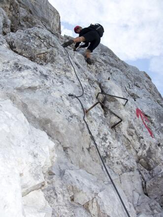Der Felix-Kuen-Klettersteig ist kurz, aber ausgesetzt.