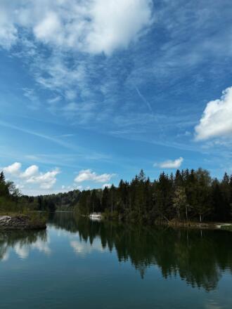 Isar - Aussicht vom Ickinger Wehr