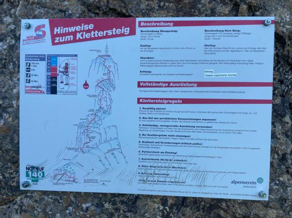 Klettersteig Topo am Einstieg