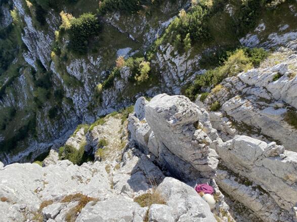Tieflblick über den Klettersteig