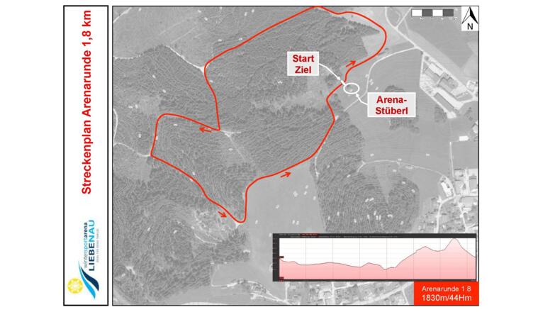 Streckenplan Arenaloipe 1.8