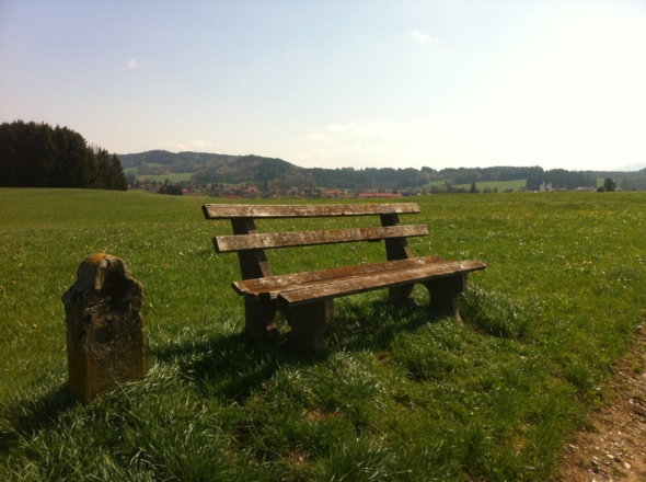 Beim Wegkreuz ist ein herrlicher Aussichtspunkt