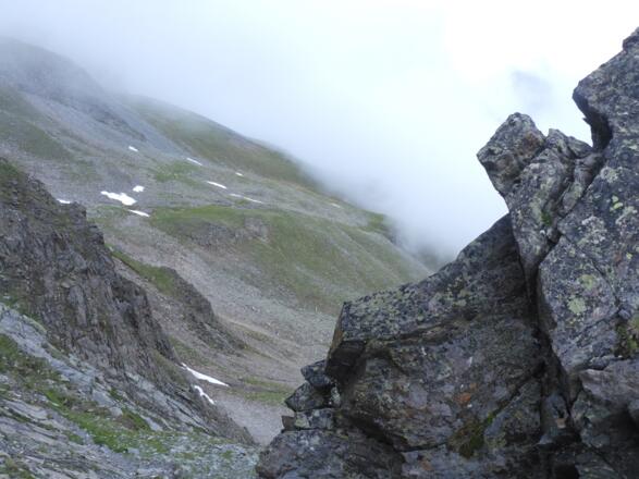 Das obere Schöntal. Blick vom äußeren Schwarzjöchl in den Talboden.