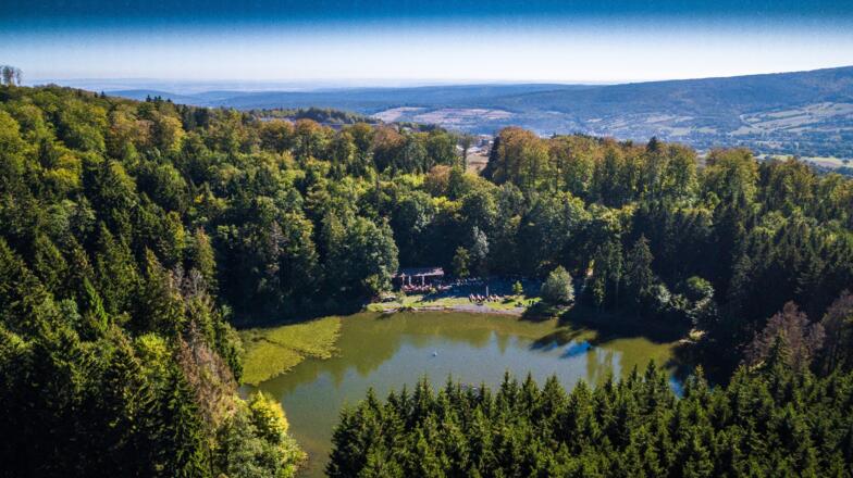 Rothsee mit Fischerhütte