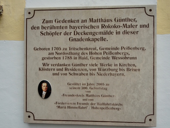 Gedenktafel an Kirche a.d. Hohen Peißenberg