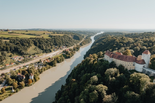 Drohnenaufnahme Wernstein am Inn