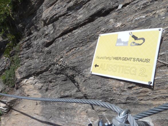 Kurz vor der zweiten Seilbrücke gibt es nochmals eine Abbruchmöglichkeit.