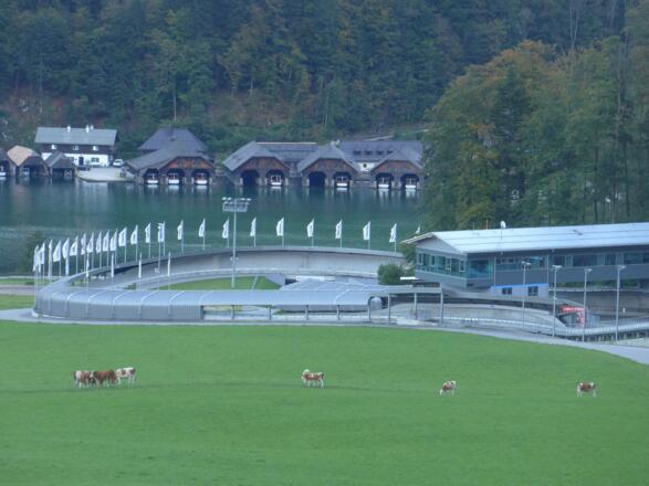 Am Gipfel bist du erst unten – also hier am Königssee mit der Bobbahn.