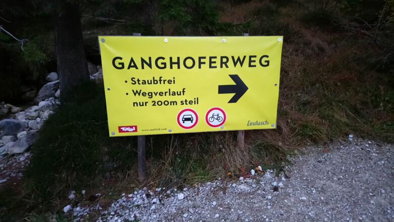 Abzweigung kurz nach dem Start