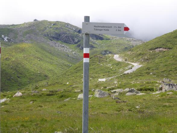 Abzweigung Tübinger Hütte