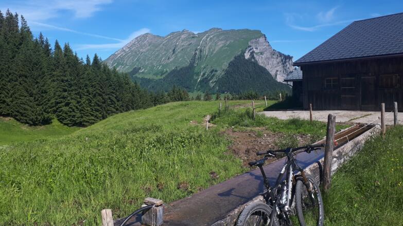 Erfrischung beim Brunnen Godlachenalpe