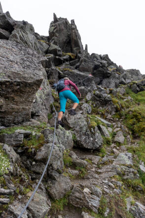 Kletterstelle im Aufstieg zum Rotenkogel.