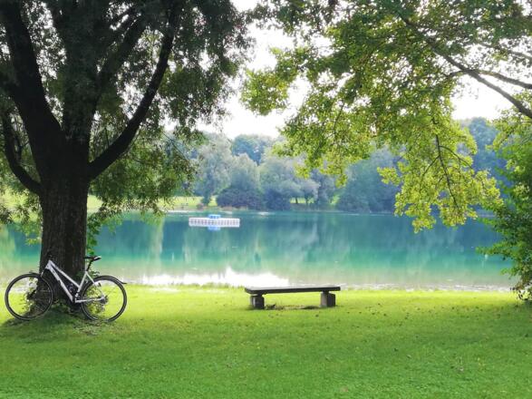 Am Badesee Mühlsee im Naherholungsgebiet Neufahrner Mühlseen
