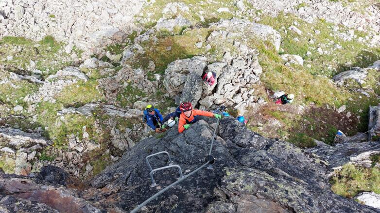 Die Schlüsselstelle im Schwierigkeitsgrad B/C kann auch einfach umgangen werden.