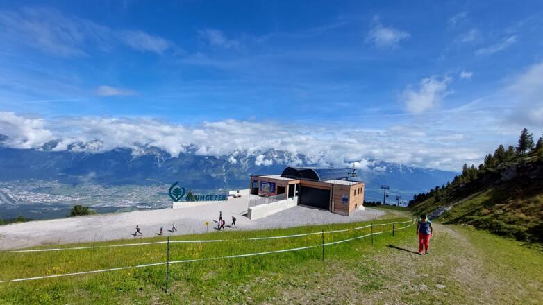 Start in Tulfein, bei der Bergstation der Glungezerbahn.