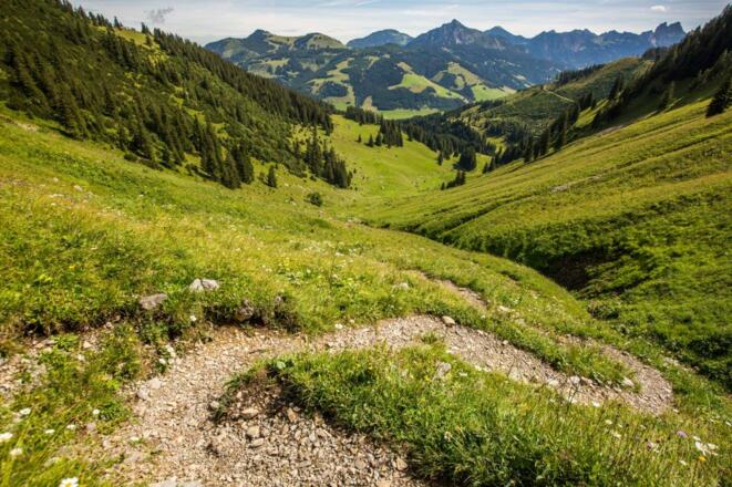 Auf dem Weg zur Unteren Stuibenalpe.