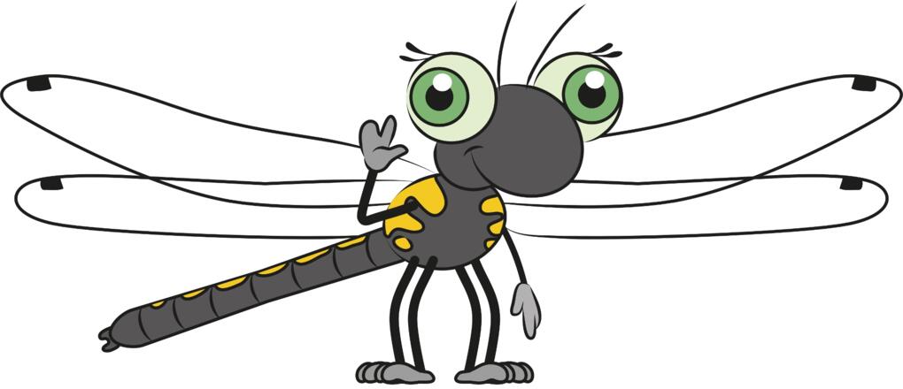 Das Maskottchen vom FILZ & MOOR Naturerlebnis Rossbrand ist FILZI, die kleine Libelle vom Rossbrand.