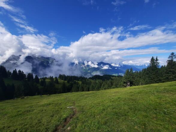 Blick hinunter Richtung Bludenz, Walgau und Rätikon